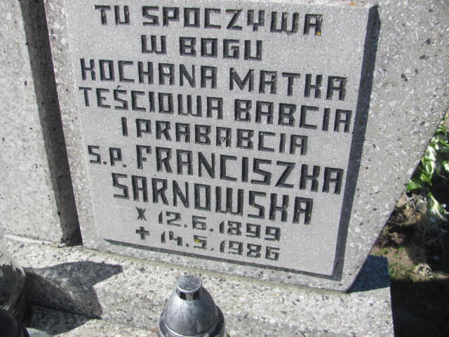 Franciszek Sarnowski 1932 Bytów - Grobonet - Wyszukiwarka osób pochowanych