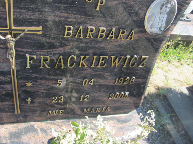 Barbara Frąckiewicz 1926 Bytów - Grobonet - Wyszukiwarka osób pochowanych