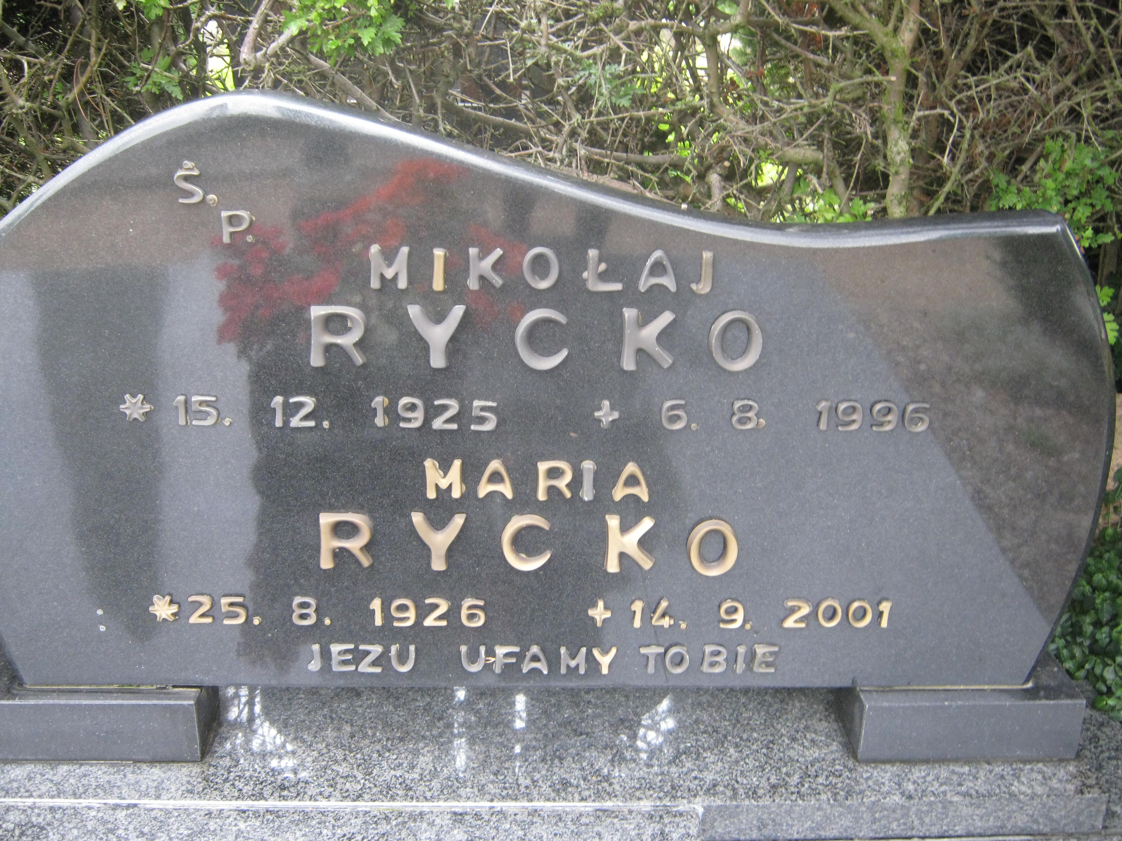 Mikołaj Rycko 1925 Bytów - Grobonet - Wyszukiwarka osób pochowanych